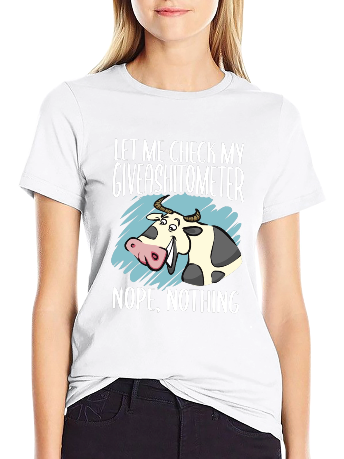 Funny Cow Giveashitometer Graphic T-Shirt