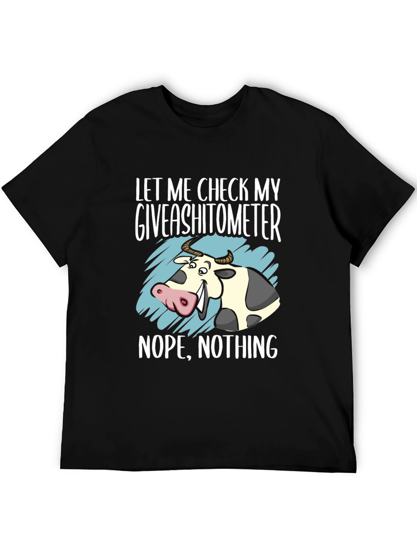 Funny Cow Giveashitometer Graphic T-Shirt