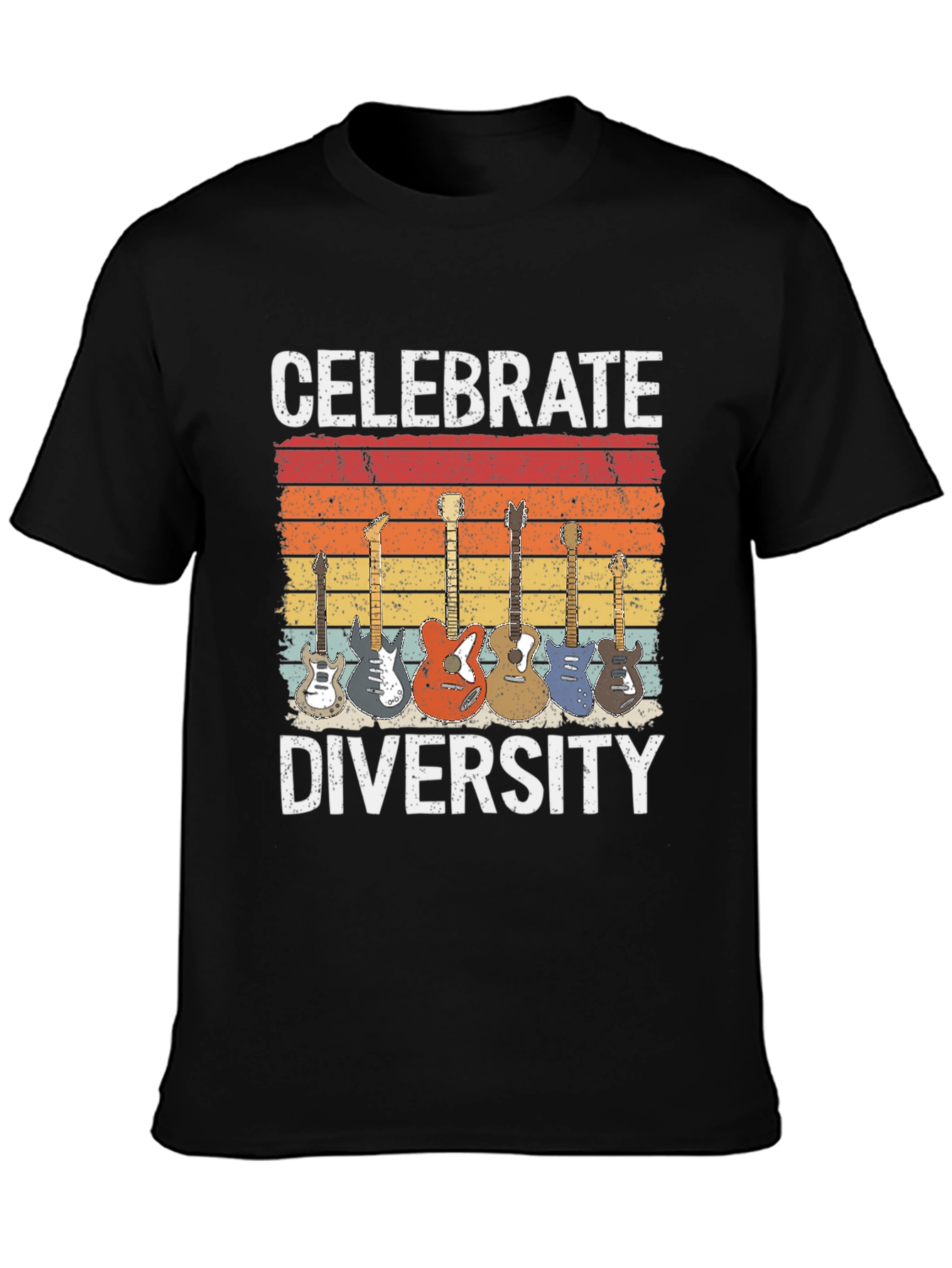 Celebrate Diversity Guitar Graphic T-Shirt