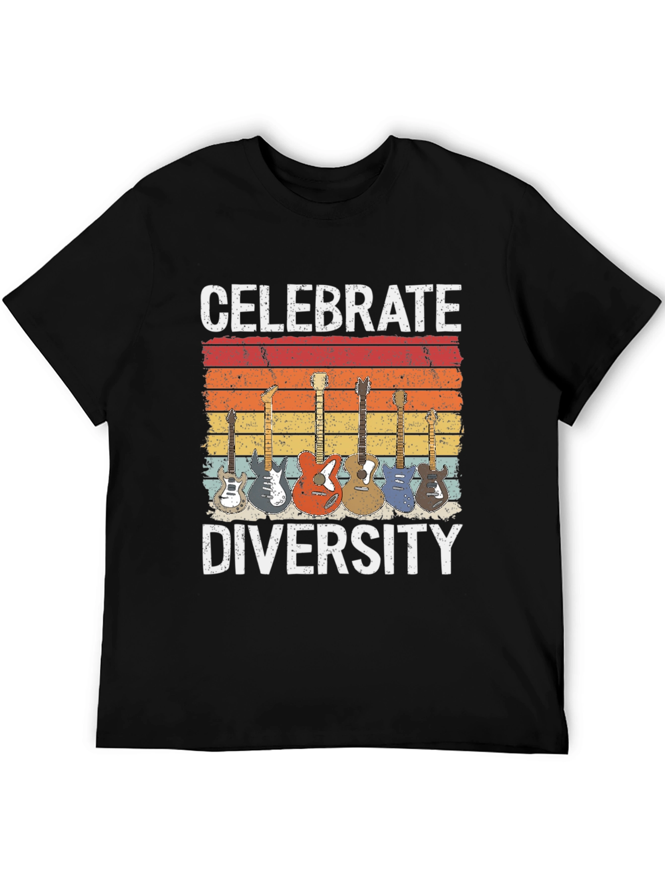 Celebrate Diversity Guitar Graphic T-Shirt