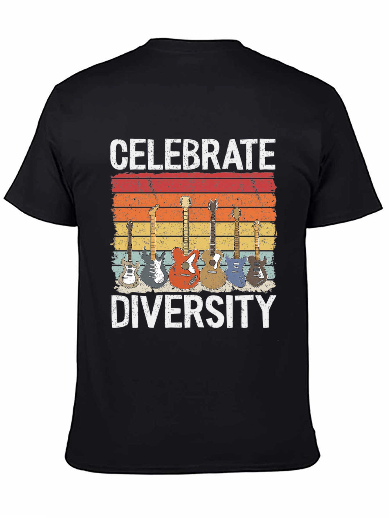 Celebrate Diversity Guitar Graphic T-Shirt