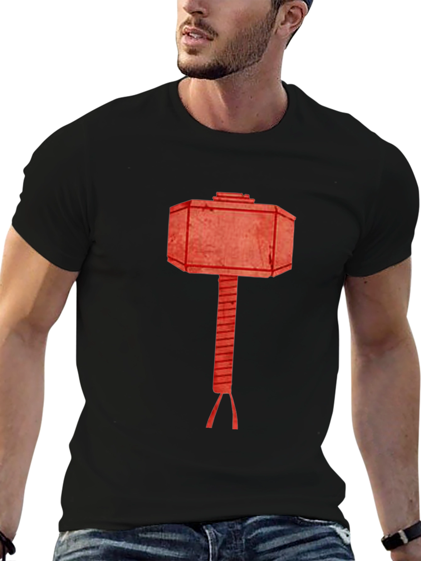 Hammer Graphic Tee - Black Cotton T-Shirt