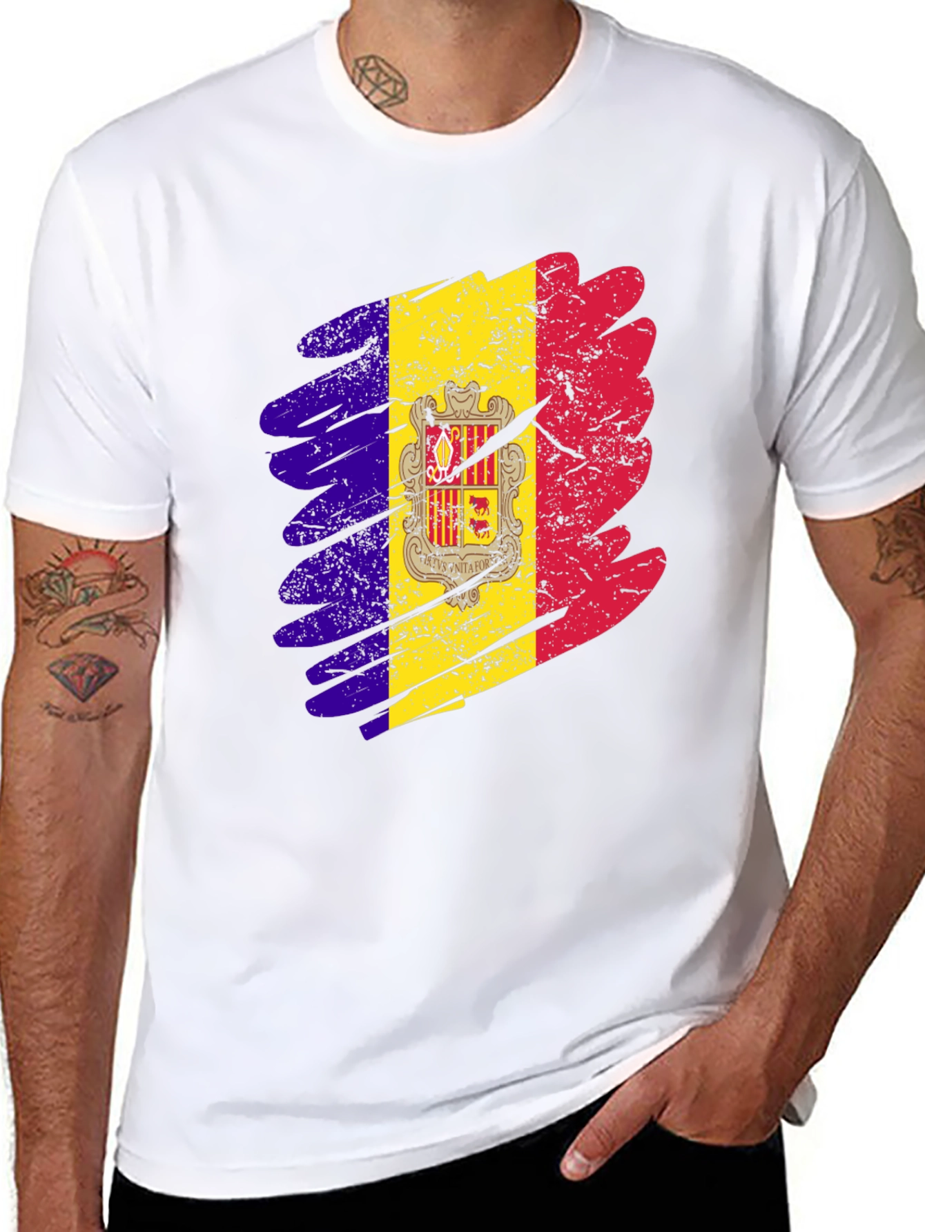 Andorra Flag Graphic Print T-Shirt