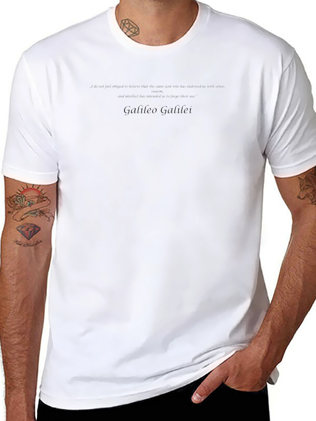 Galileo Galilei Quote Black T-Shirt