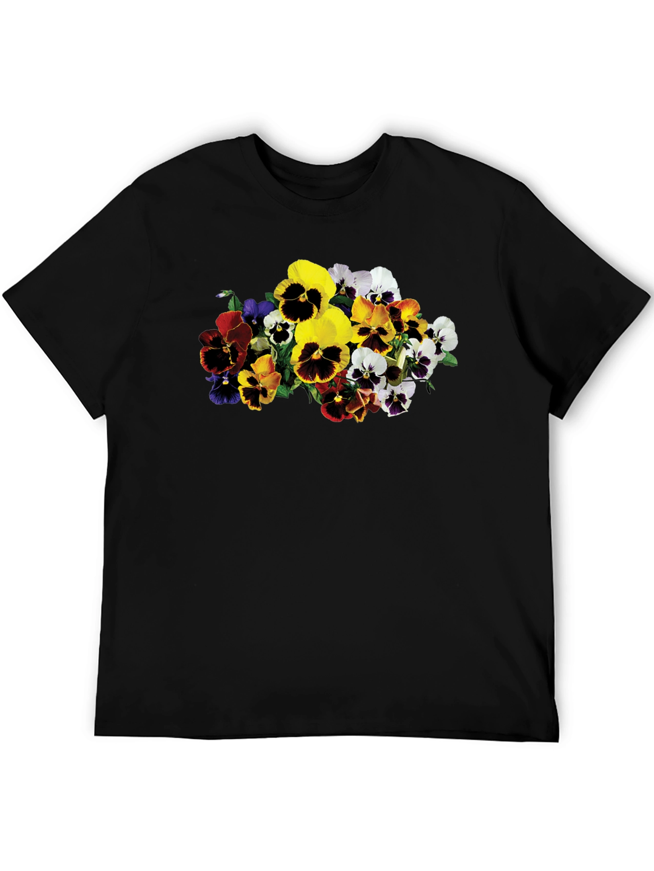 Floral Pansies Graphic Tee - Stylish Unisex T-Shirt