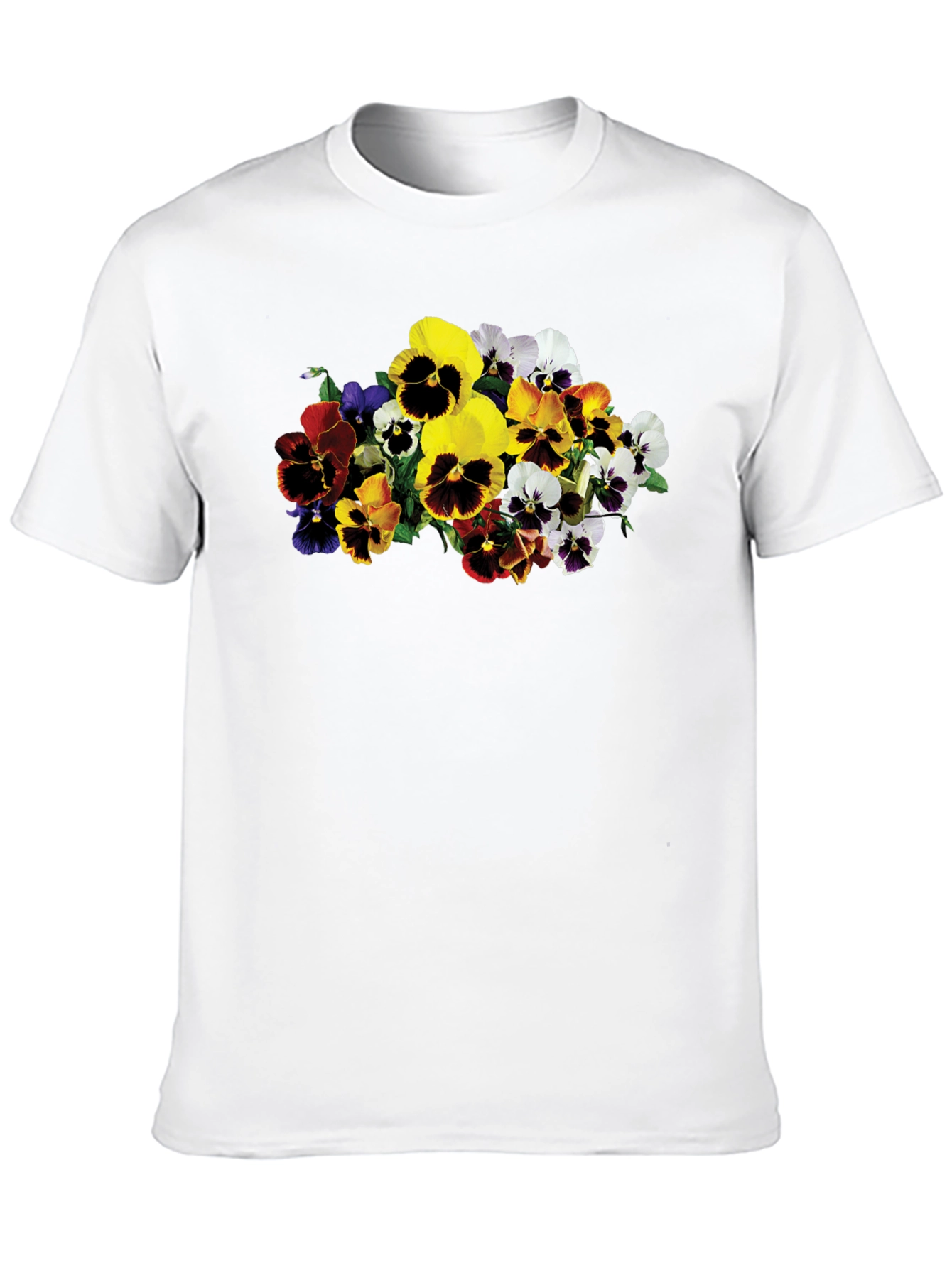 Floral Pansies Graphic Tee - Stylish Unisex T-Shirt