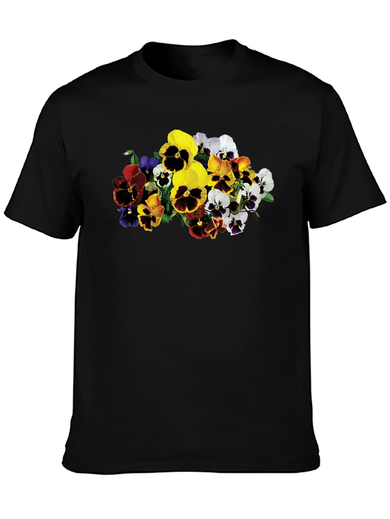 Floral Pansies Graphic Tee - Stylish Unisex T-Shirt