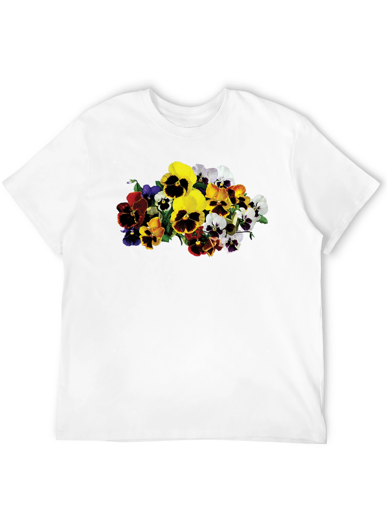 Floral Pansies Graphic Tee - Stylish Unisex T-Shirt
