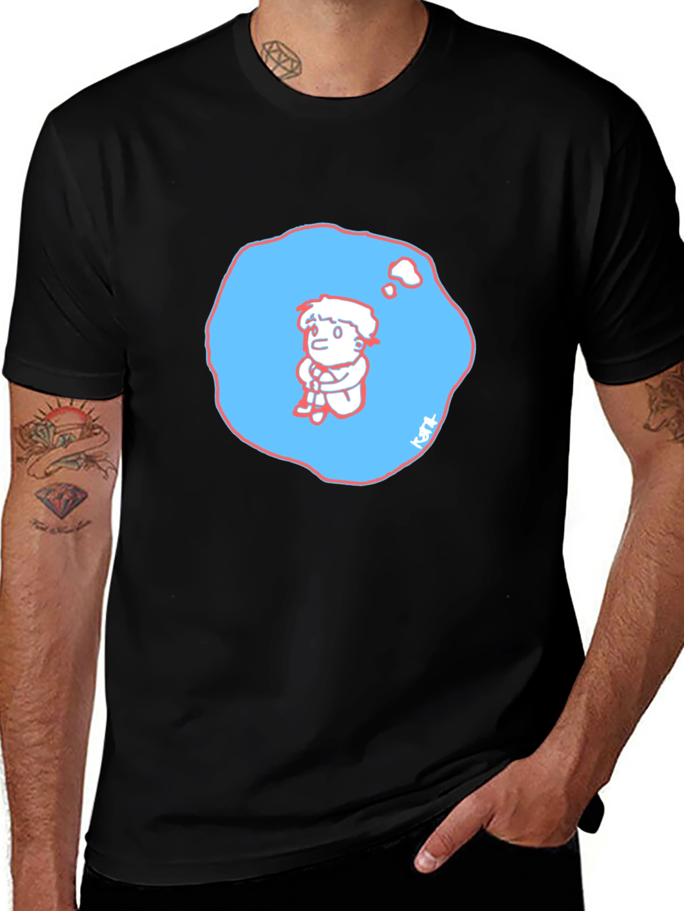 Cartoon Thought Bubble Graphic T-Shirt