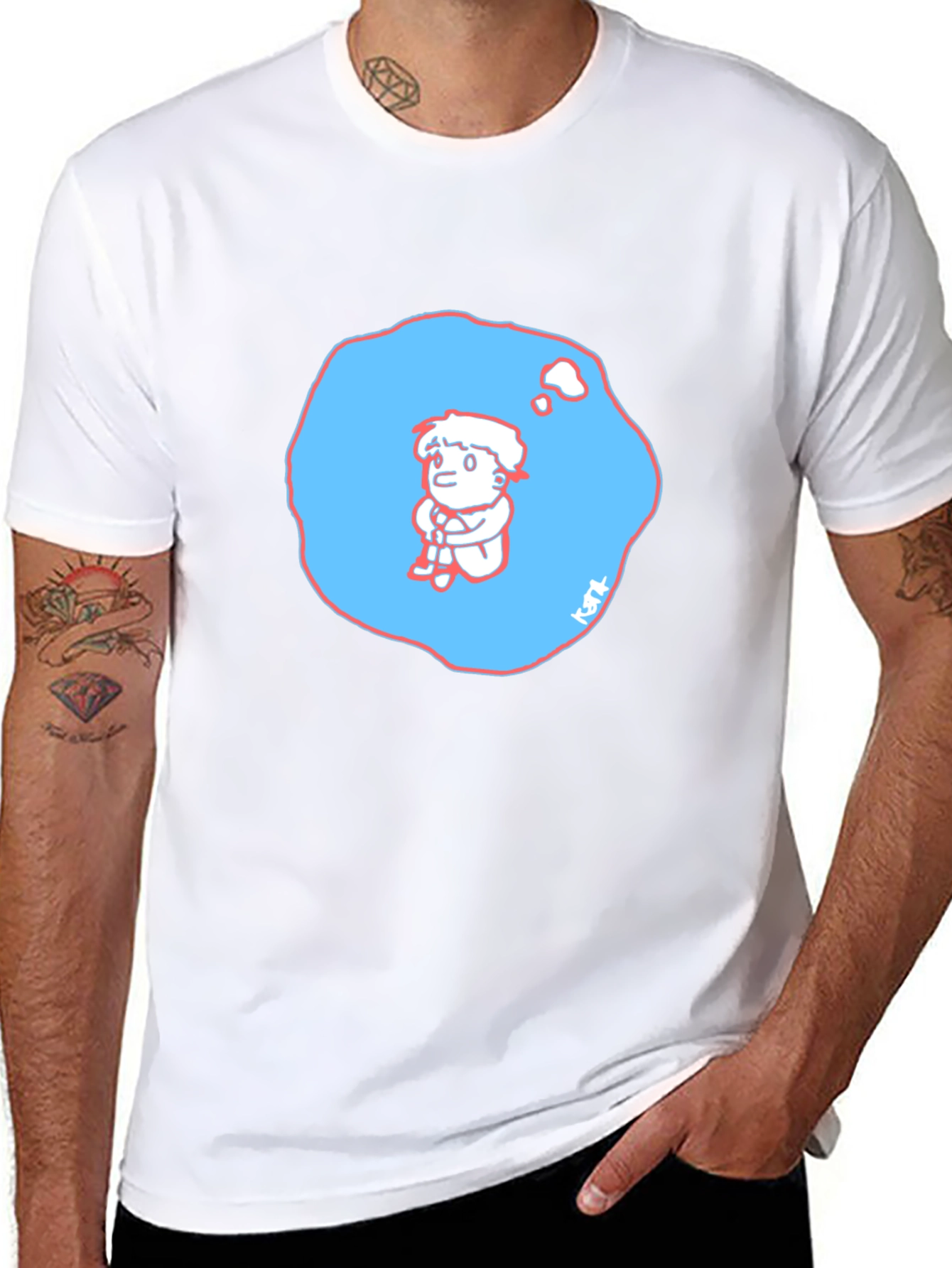 Cartoon Thought Bubble Graphic T-Shirt