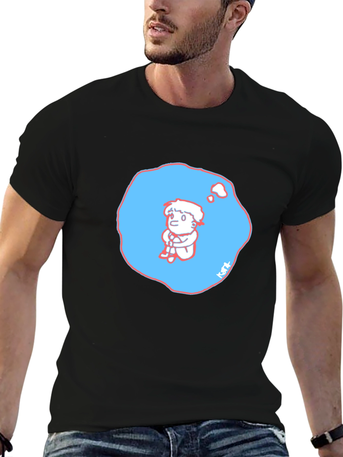 Cartoon Thought Bubble Graphic T-Shirt