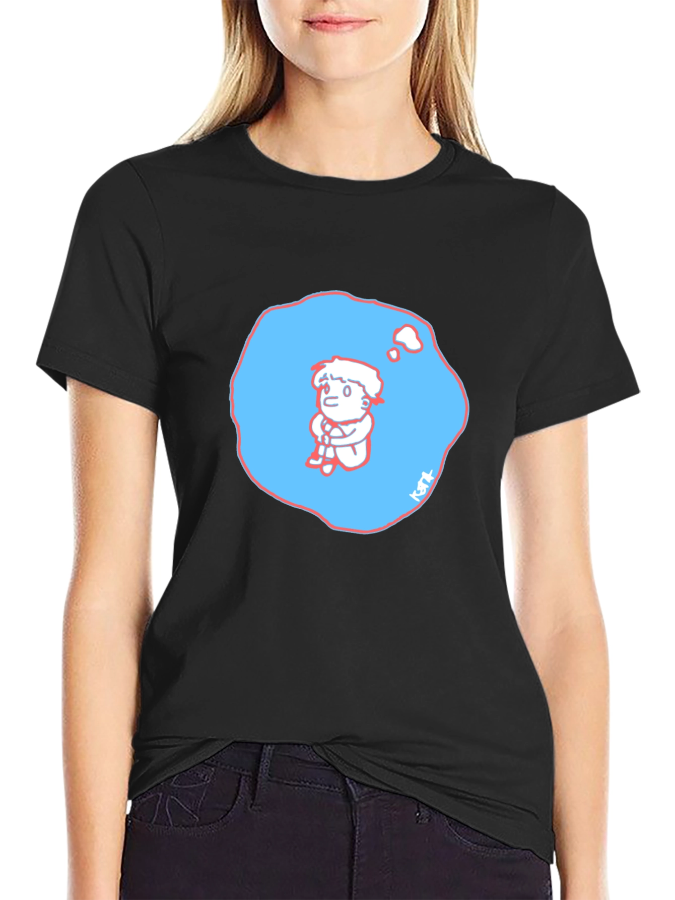 Cartoon Thought Bubble Graphic T-Shirt