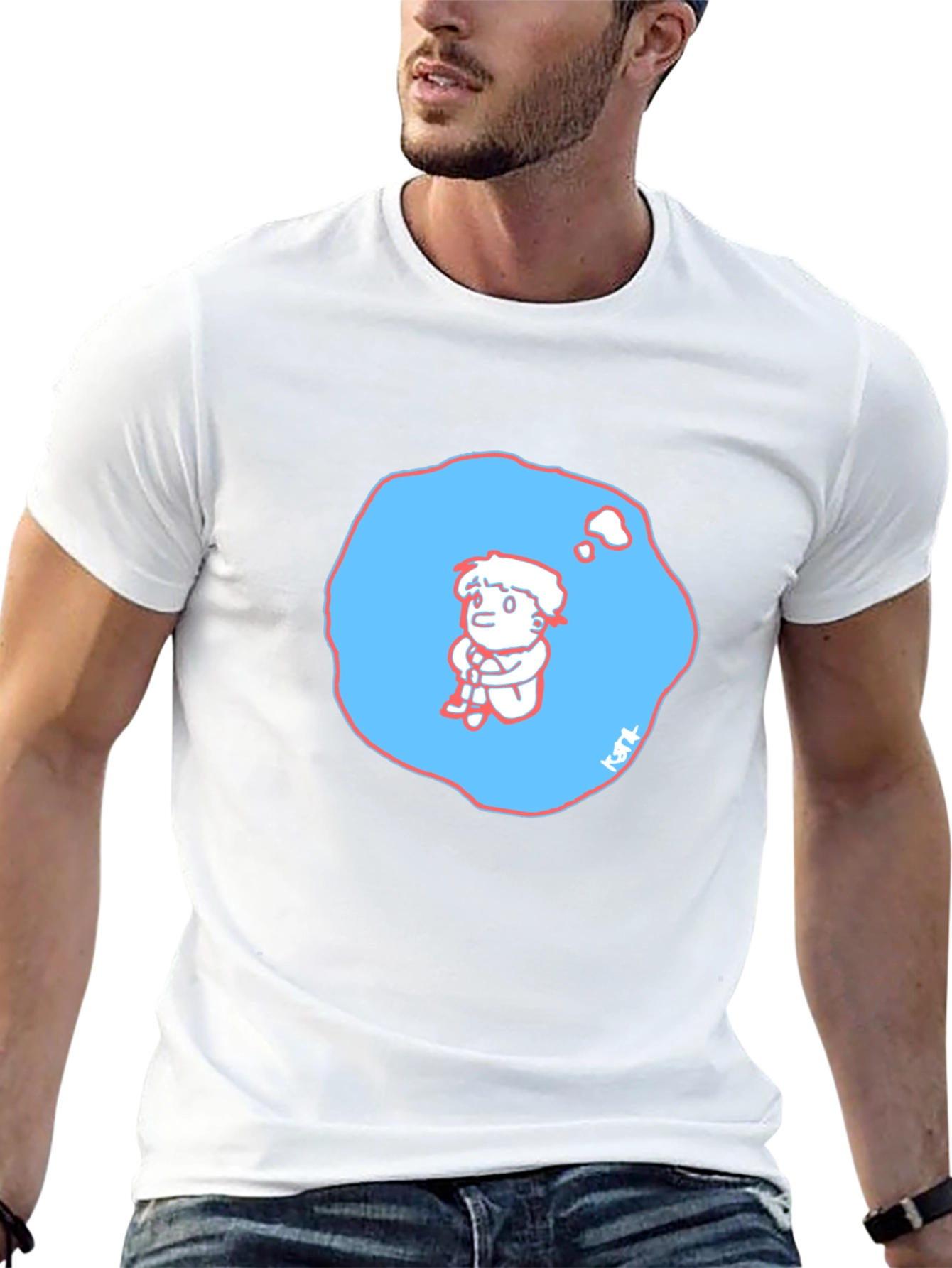 Cartoon Thought Bubble Graphic T-Shirt