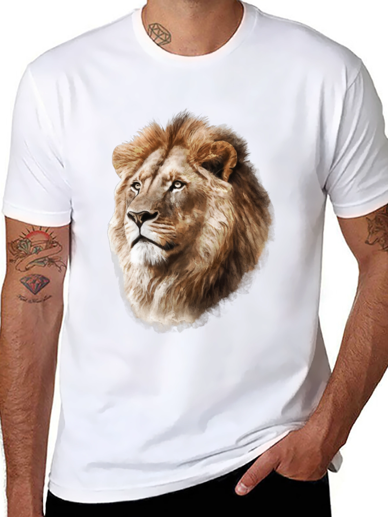 Lion Graphic Black T-Shirt