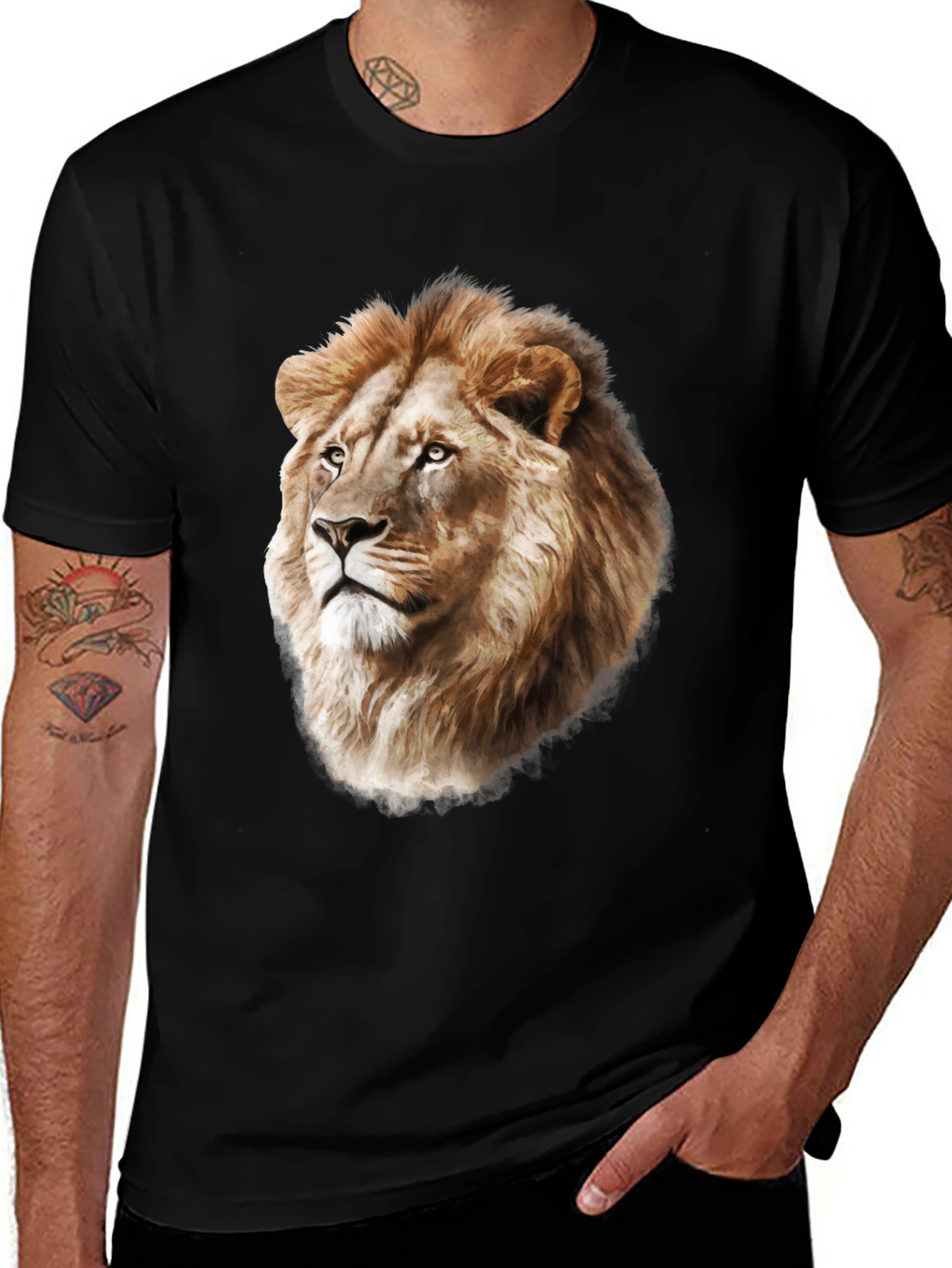 Lion Graphic Black T-Shirt