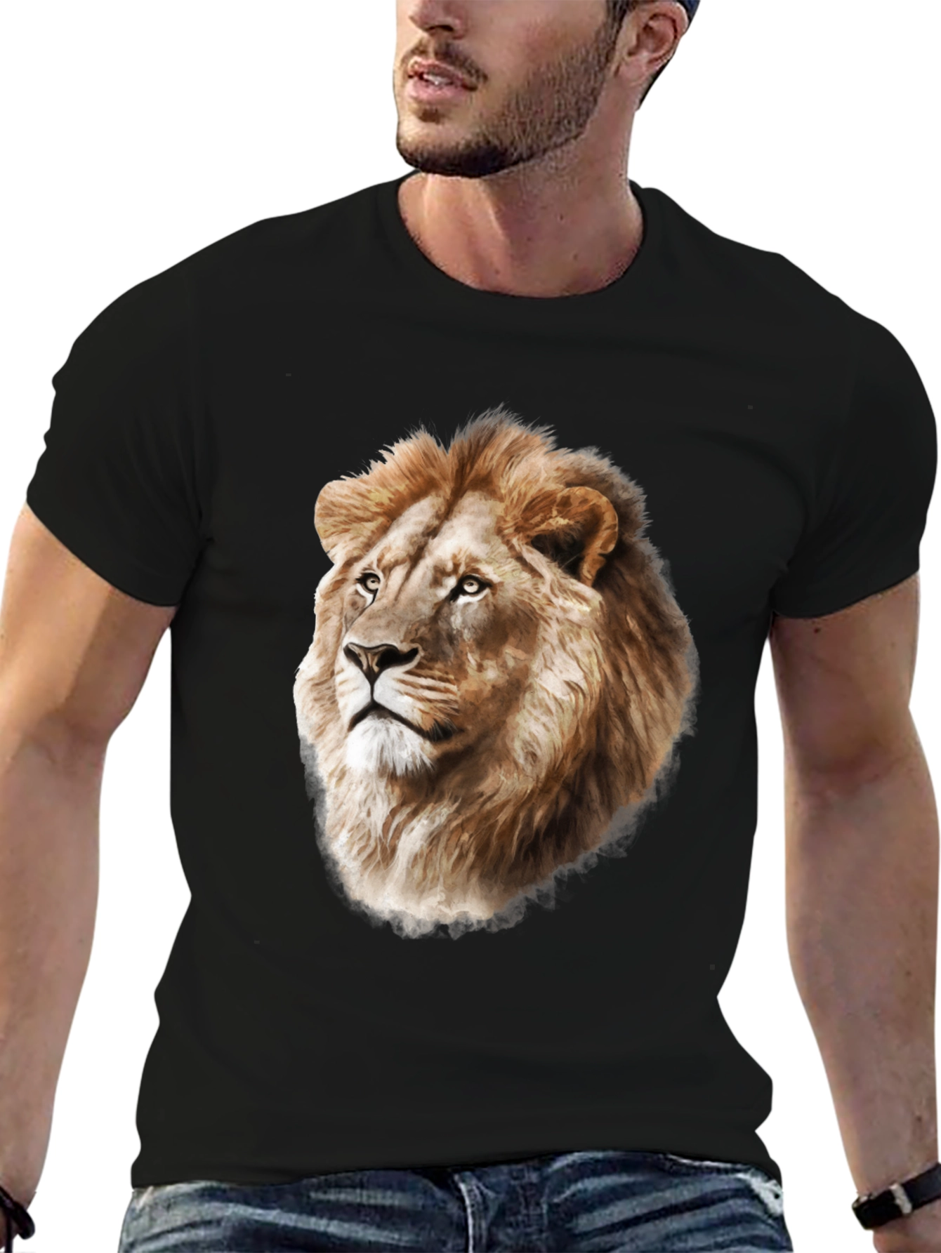 Lion Graphic Black T-Shirt