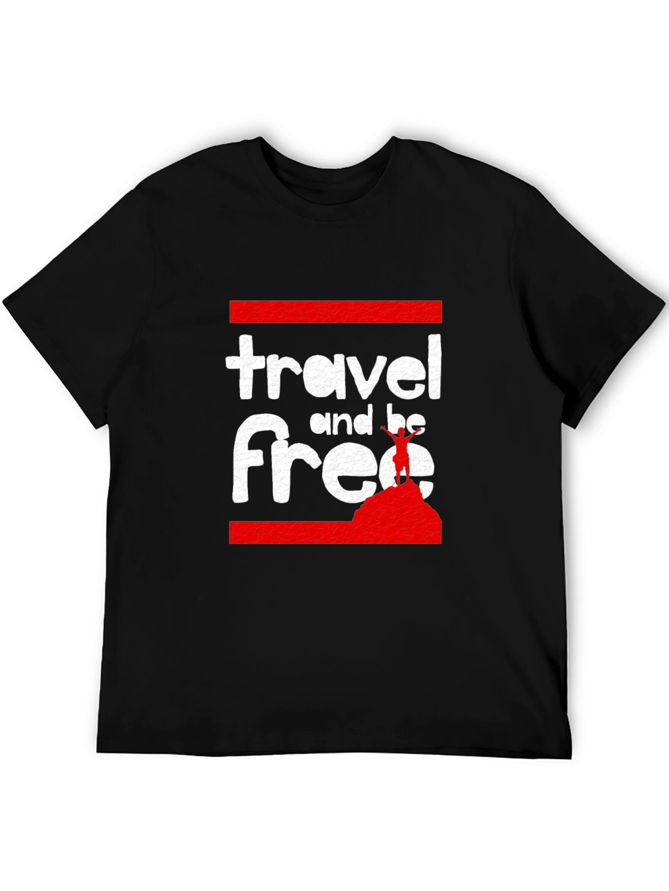 Travel and Be Free Black Graphic Tee