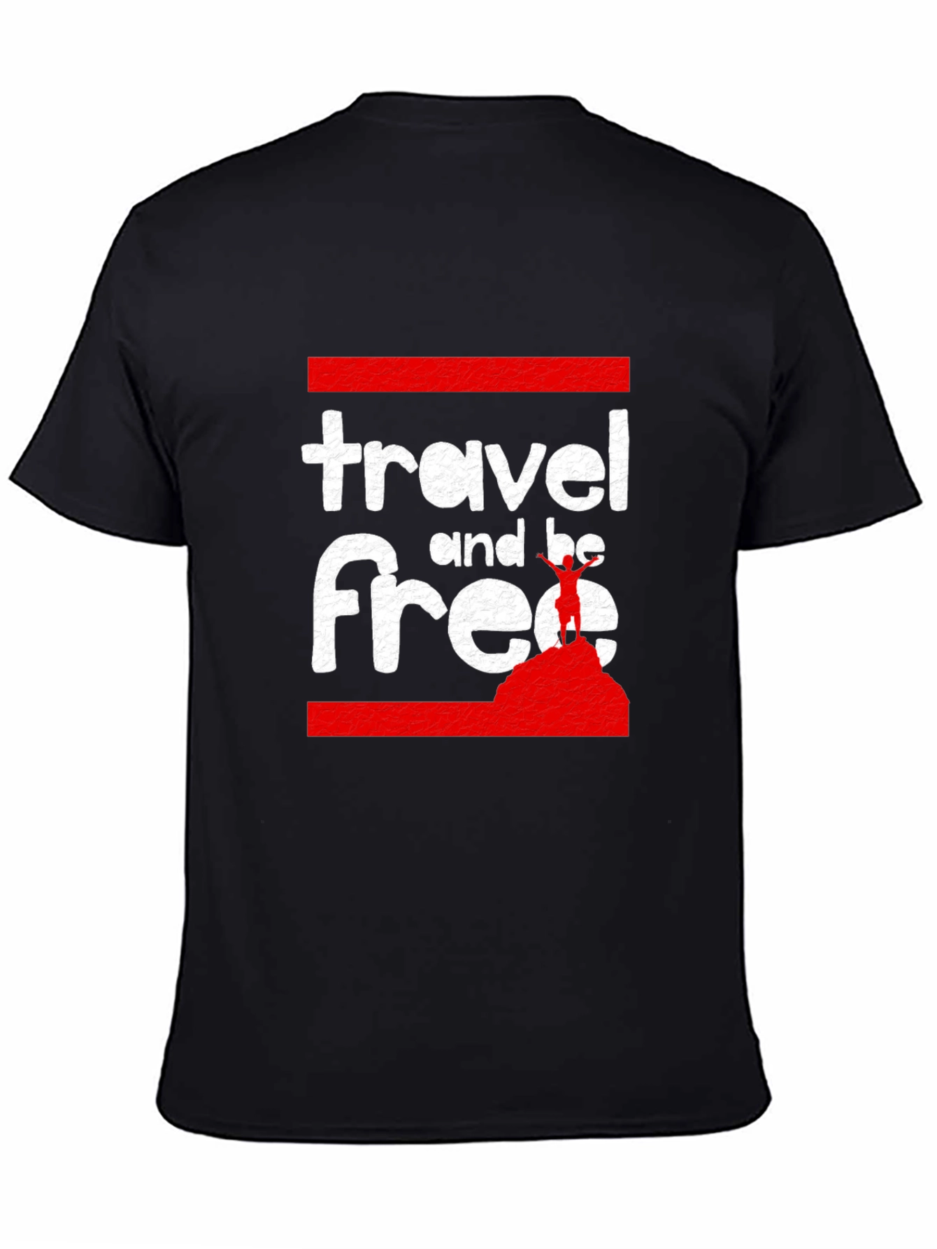 Travel and Be Free Black Graphic Tee