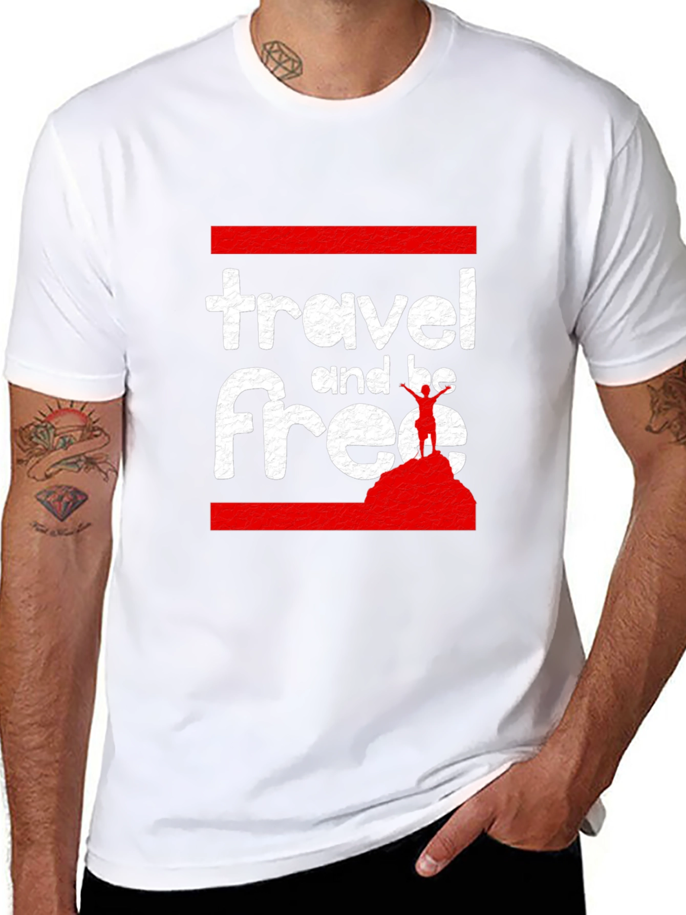 Travel and Be Free Black Graphic Tee
