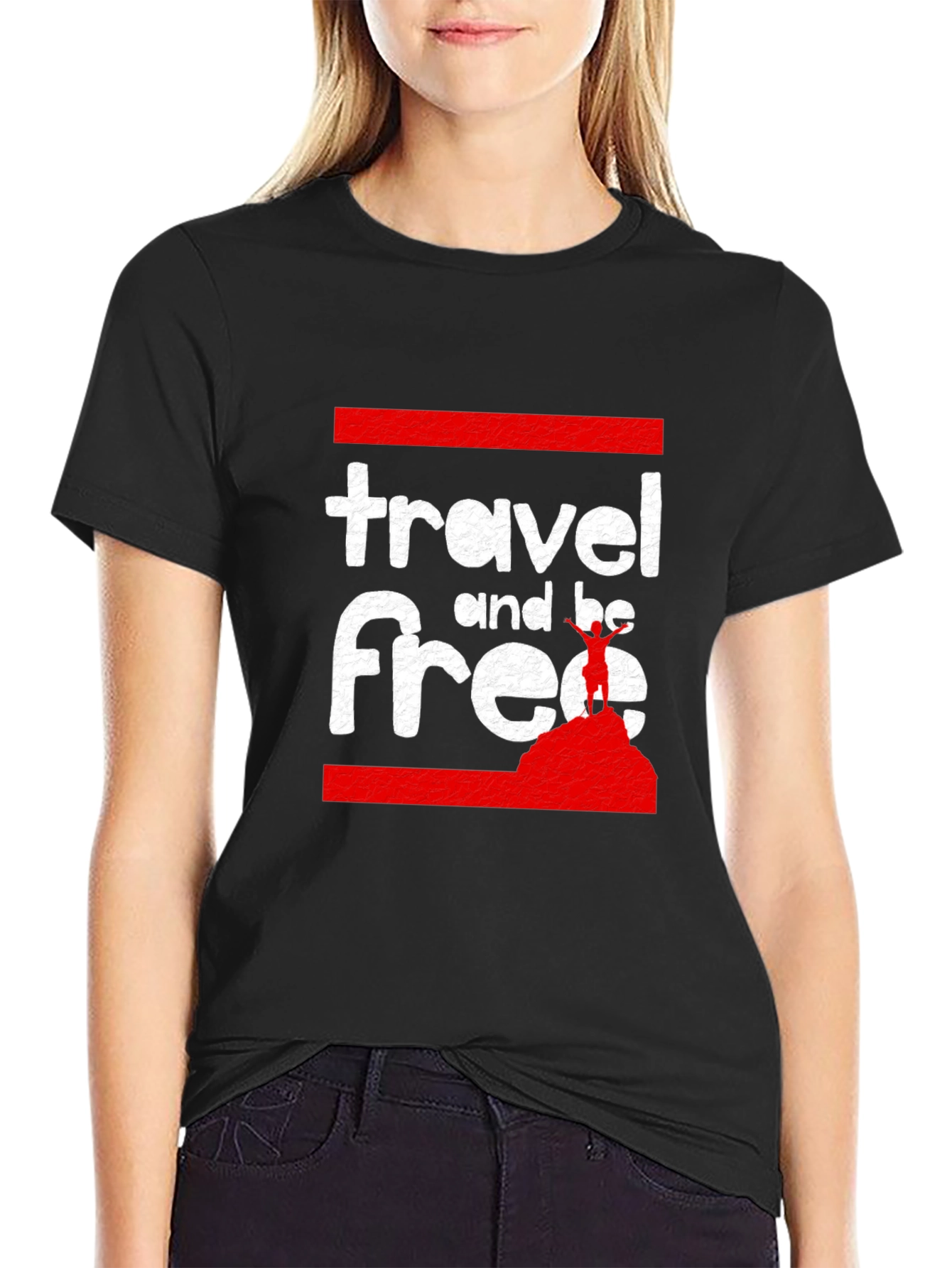 Travel and Be Free Black Graphic Tee