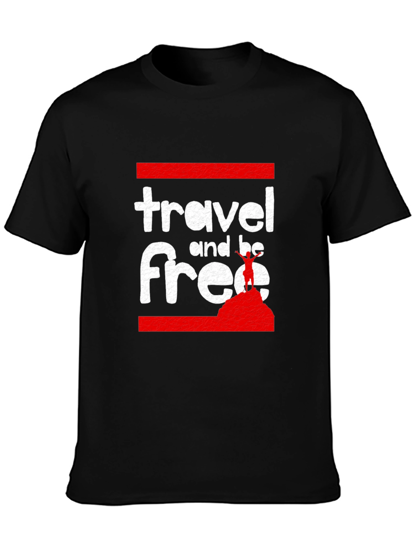 Travel and Be Free Black Graphic Tee