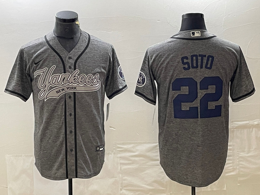 Men's New York Yankees Juan Soto #22 Gray Game Jerseys Joint Edition