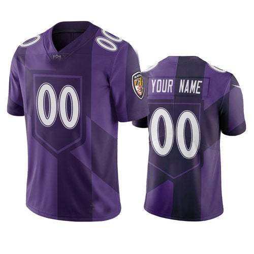 Custom1 Baltimore Ravens Purple Vapor Limited City Edition Jerseys Stitched American Football Jerseys