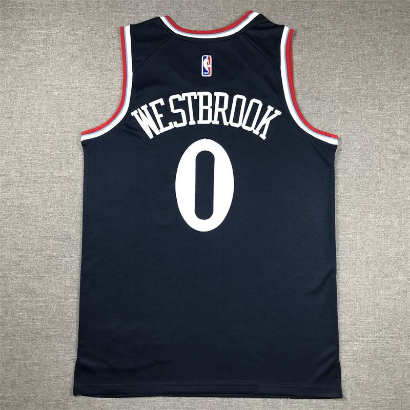 Men's LA Clippers Russell Westbrook #0 Navy Swingman Jerseys