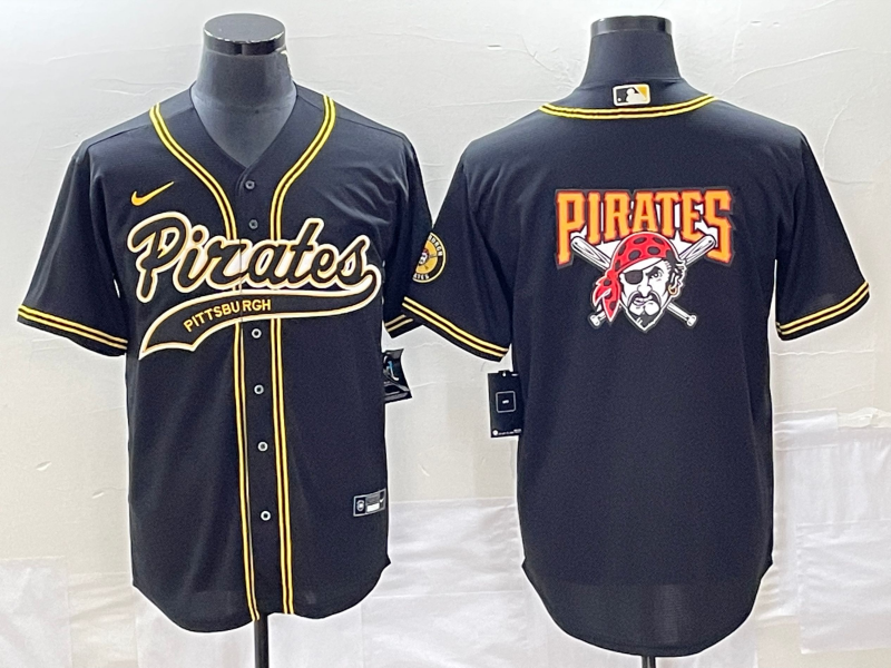 Men's Pittsburgh Pirates Black Replica Team Jerseys Joint Edition