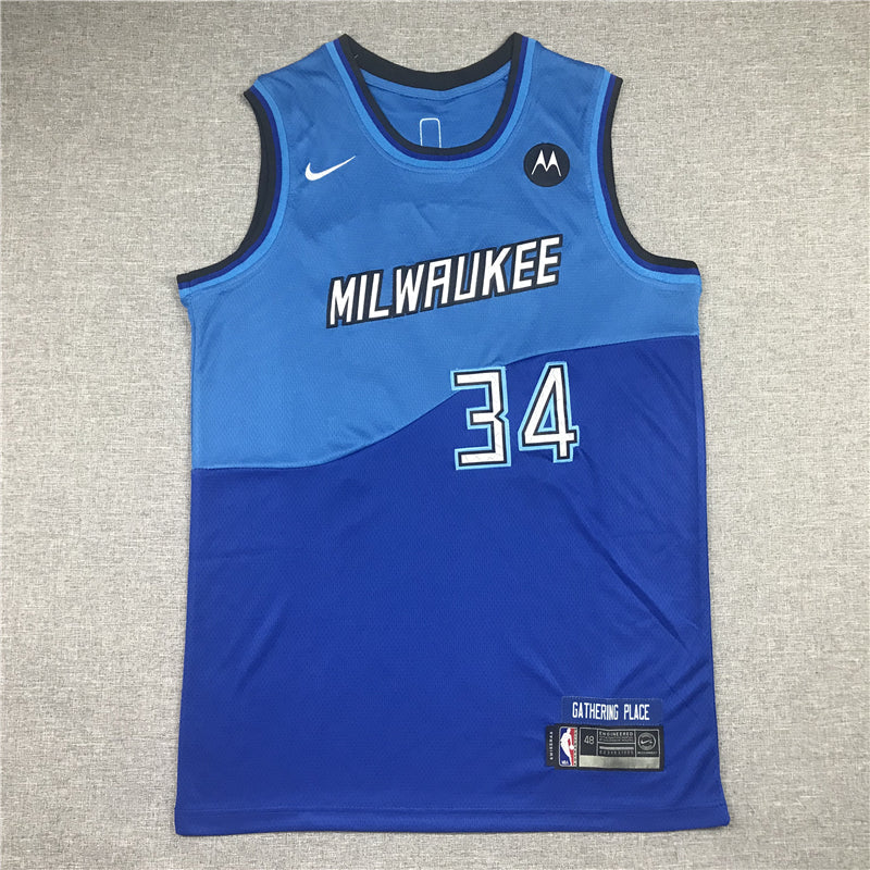 Men's Milwaukee Bucks Giannis Antetokounmpo Blue 2020/21 Swingman Player Jerseys