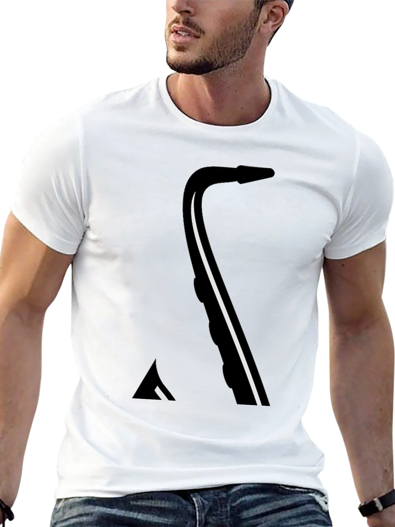 Saxophone Graphic Black T-Shirt