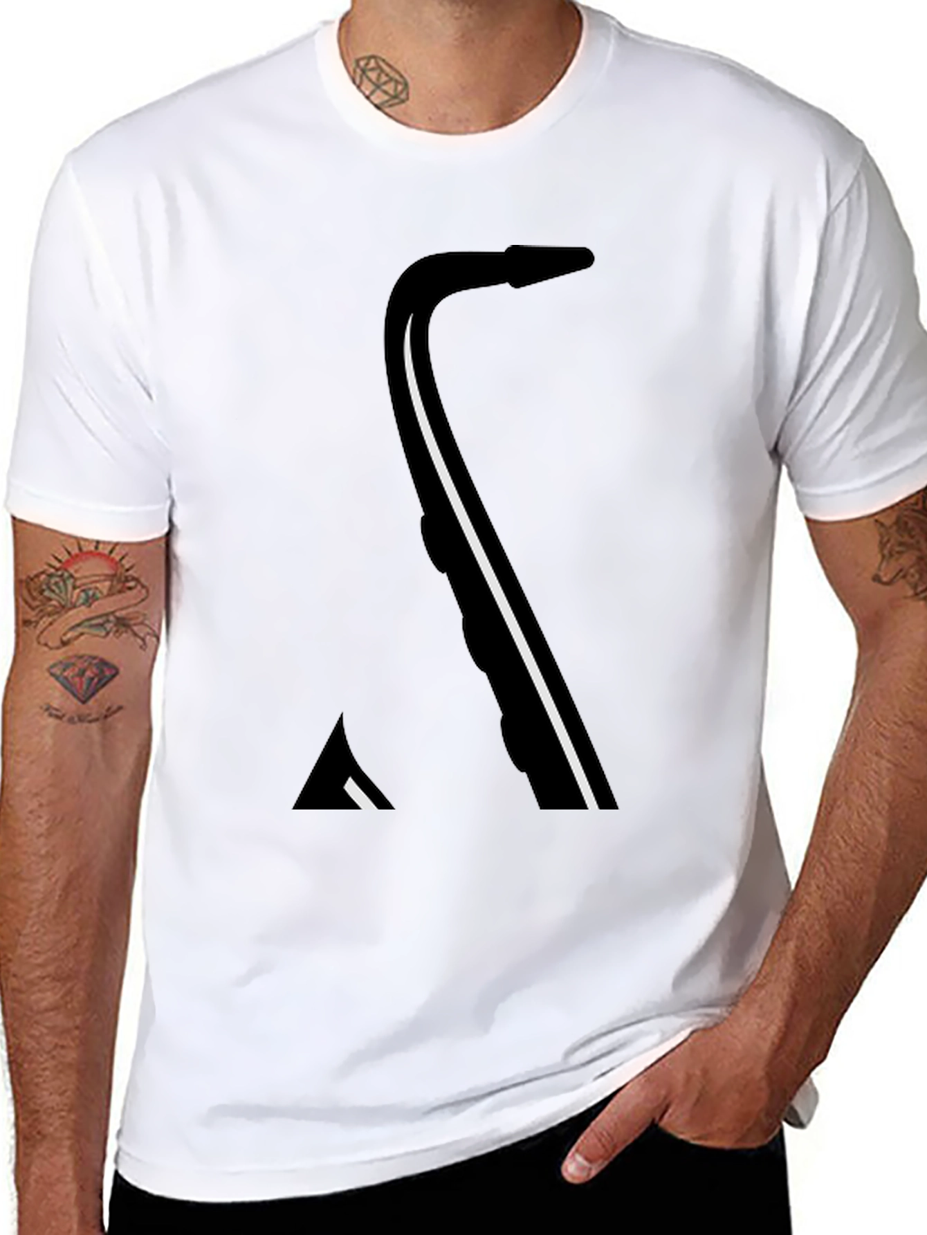 Saxophone Graphic Black T-Shirt