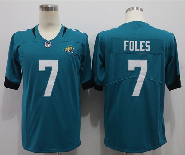 Men's Jacksonville Jaguars Nick Foles #7 Teal Game Jerseys