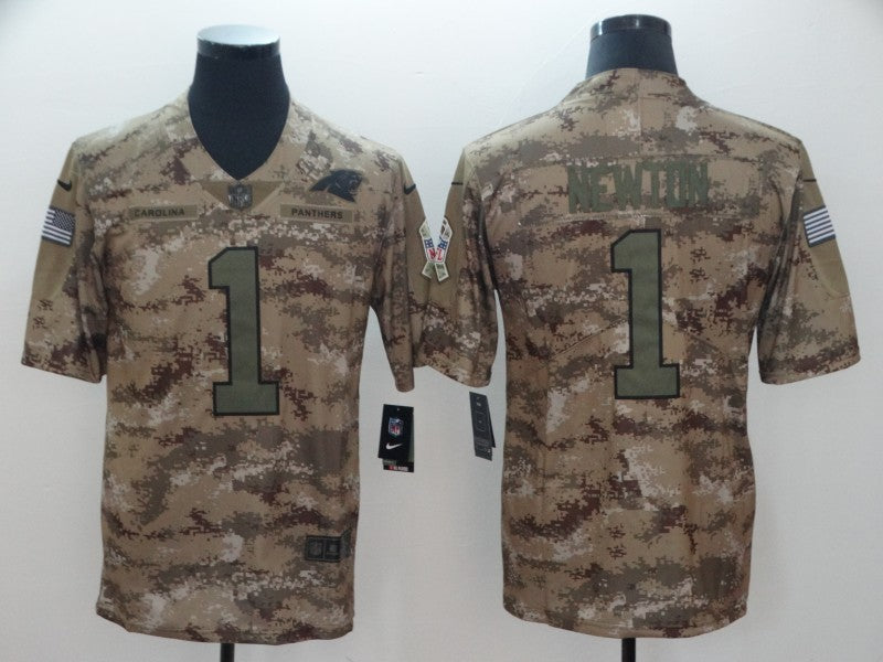 Men's Carolina Panthers Cam Newton #1 Camouflage Game Jerseys