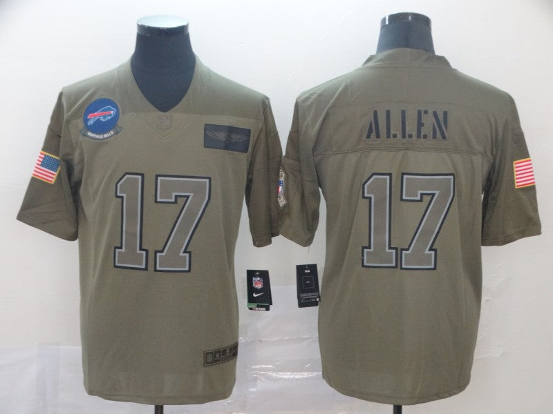 Men's Buffalo Bills Josh Allen #17 Brown Game Jerseys