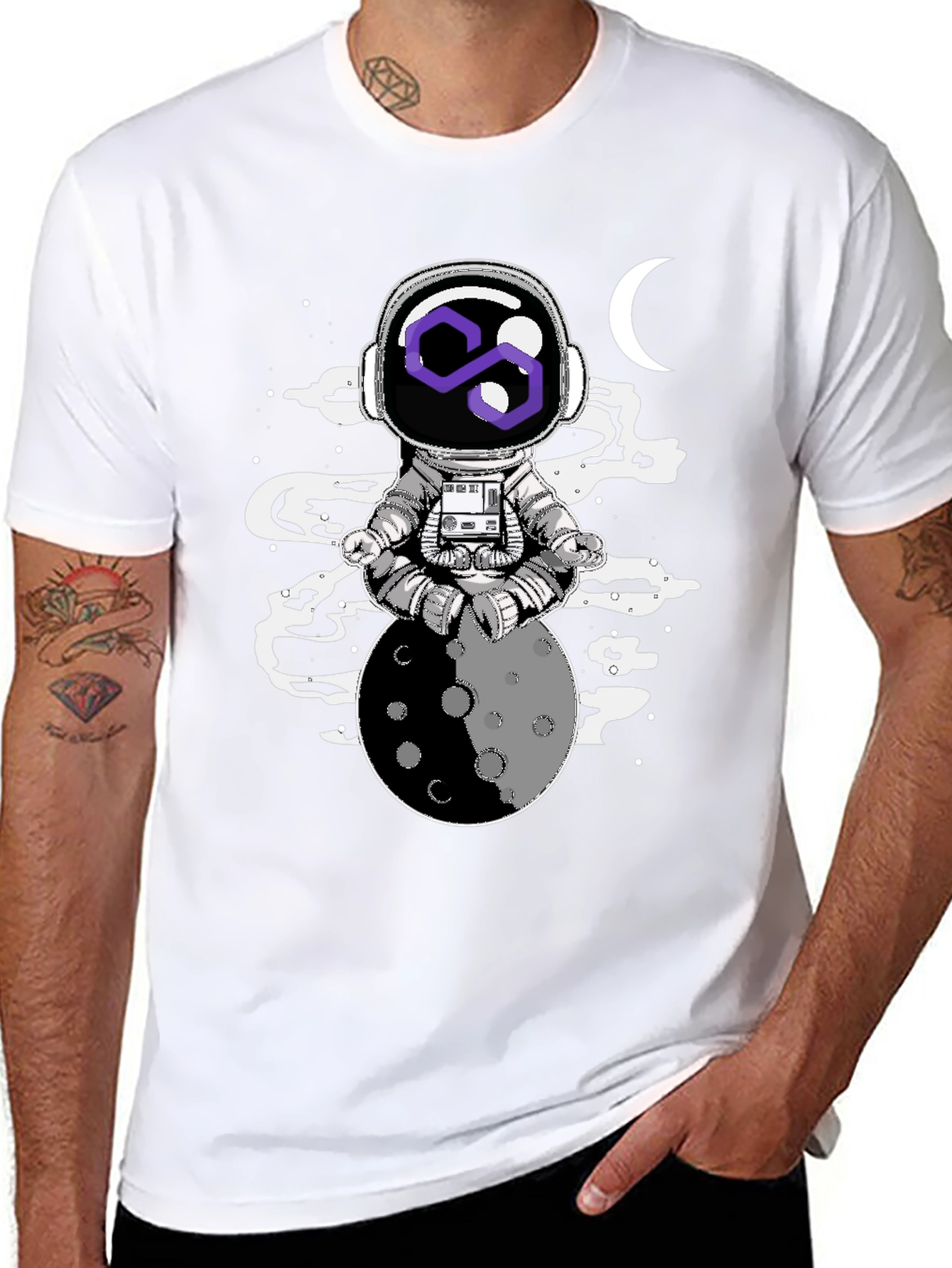 Astronaut Moon Meditation Graphic Tee