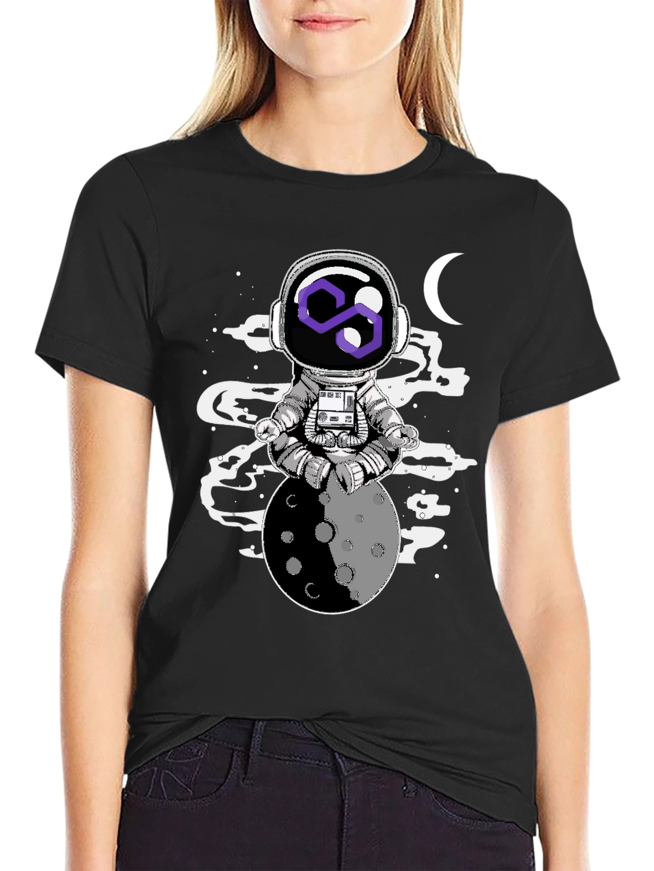 Astronaut Moon Meditation Graphic Tee