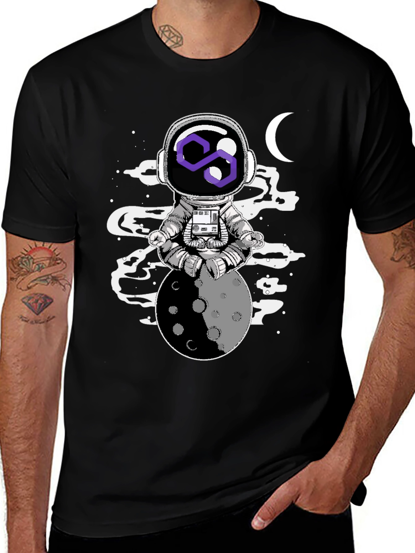 Astronaut Moon Meditation Graphic Tee