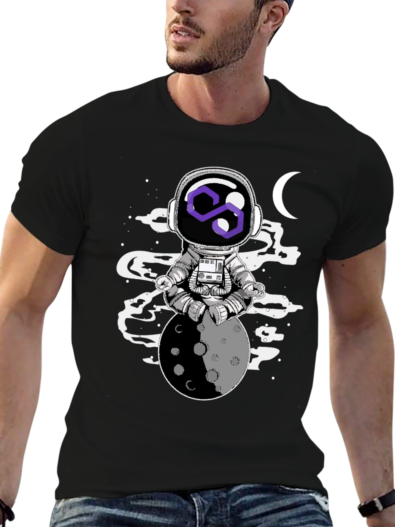 Astronaut Moon Meditation Graphic Tee
