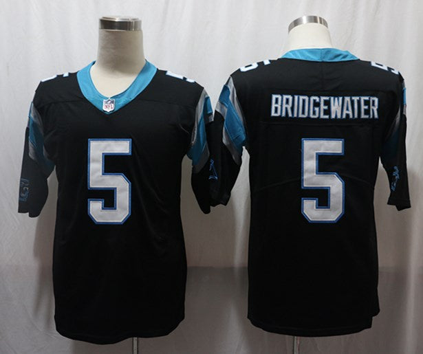Men's Carolina Panthers Teddy Bridgewater #5 Black Game Jerseys