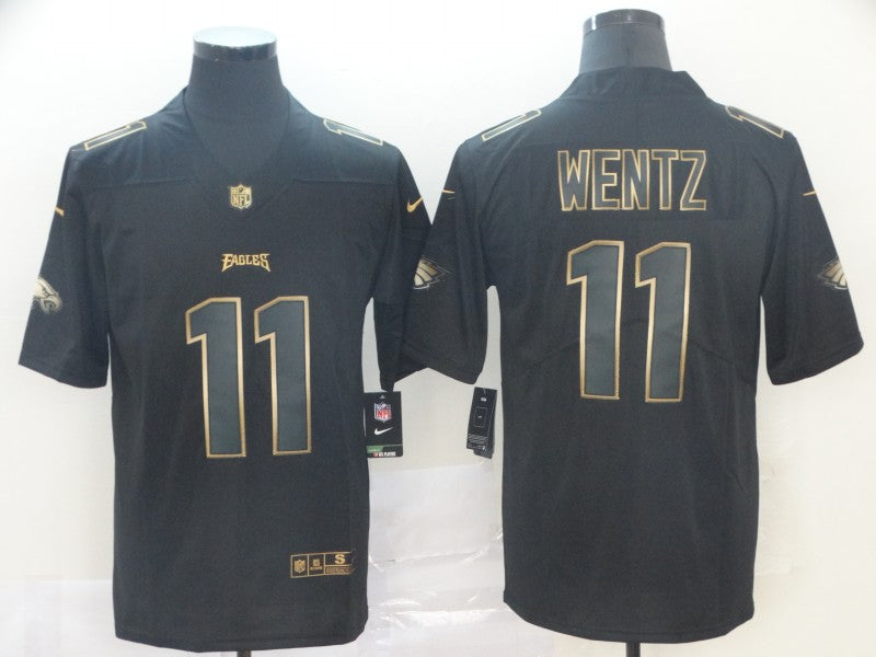 Men's Philadelphia Eagles Carson Wentz #11 Black Game Player Jerseys