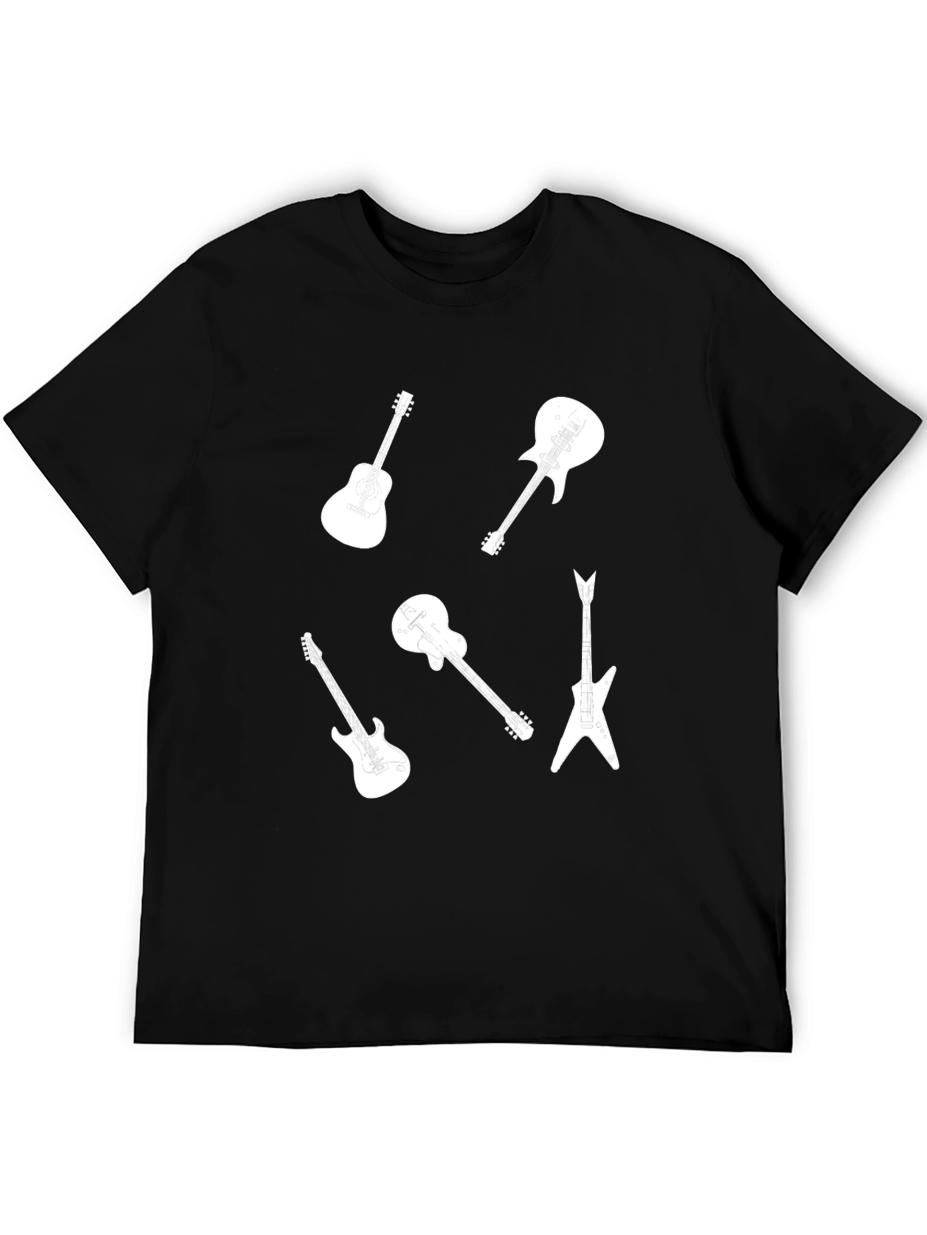 Guitar Graphic Black T-Shirt - Musician Style Tee