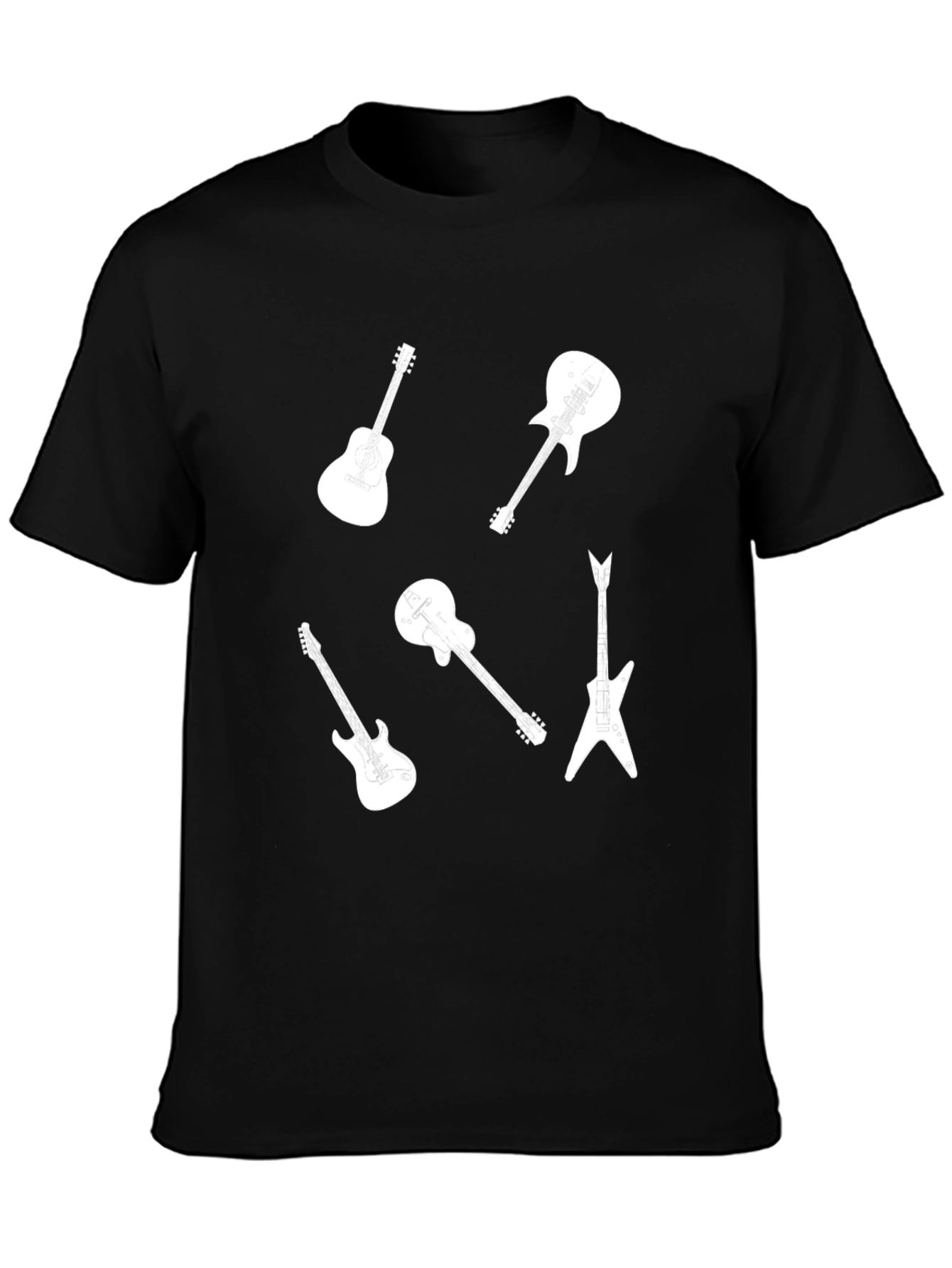 Guitar Graphic Black T-Shirt - Musician Style Tee