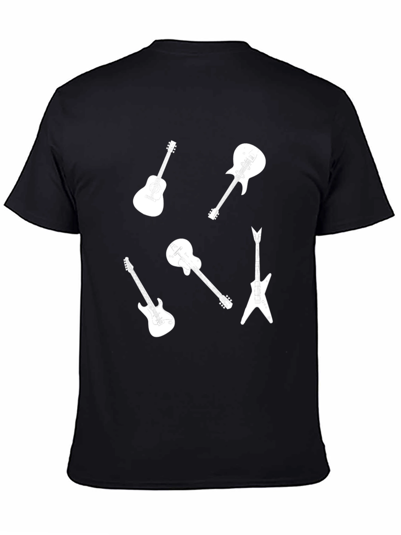 Guitar Graphic Black T-Shirt - Musician Style Tee