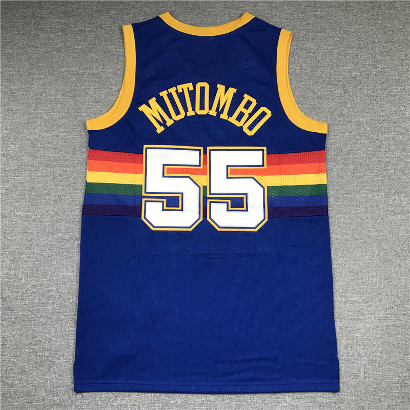 Men's Denver Nuggets Dikembe Mutombo 1991-92 Blue Hardwood Classics Swingman Jerseys