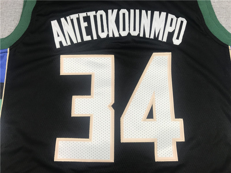 Men's Milwaukee Bucks Giannis Antetokounmpo #34 Black Player Jerseys
