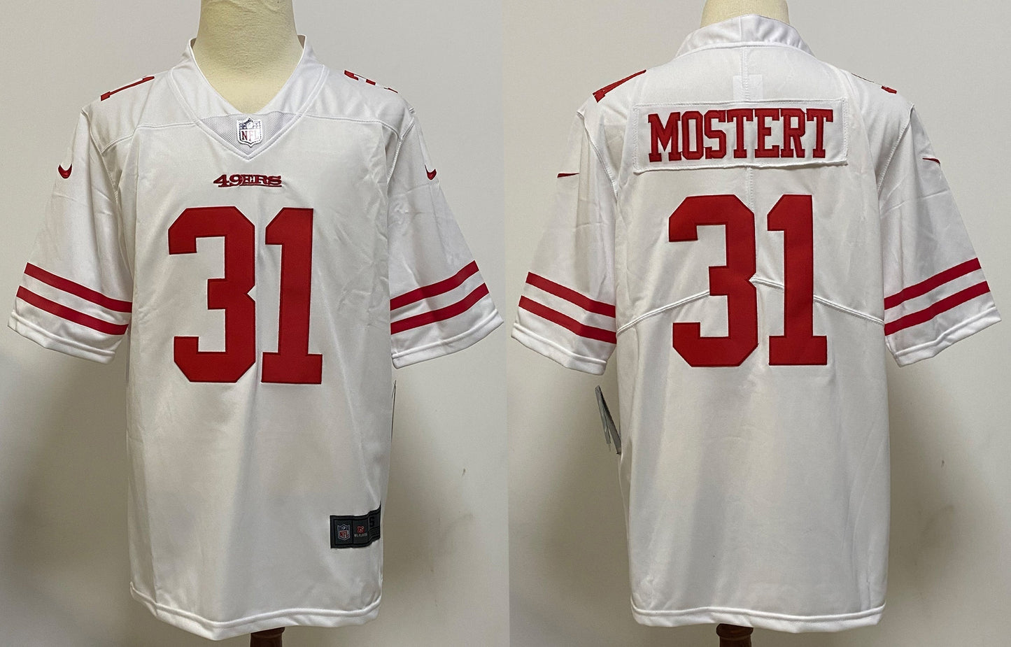 Men's San Francisco 49ers Raheem Mostert #31 White Game Player Jerseys