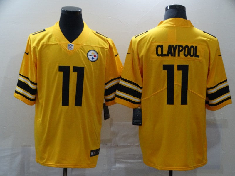 Men's Pittsburgh Steelers Chase Claypool #11 Gold Inverted Team Game Jerseys