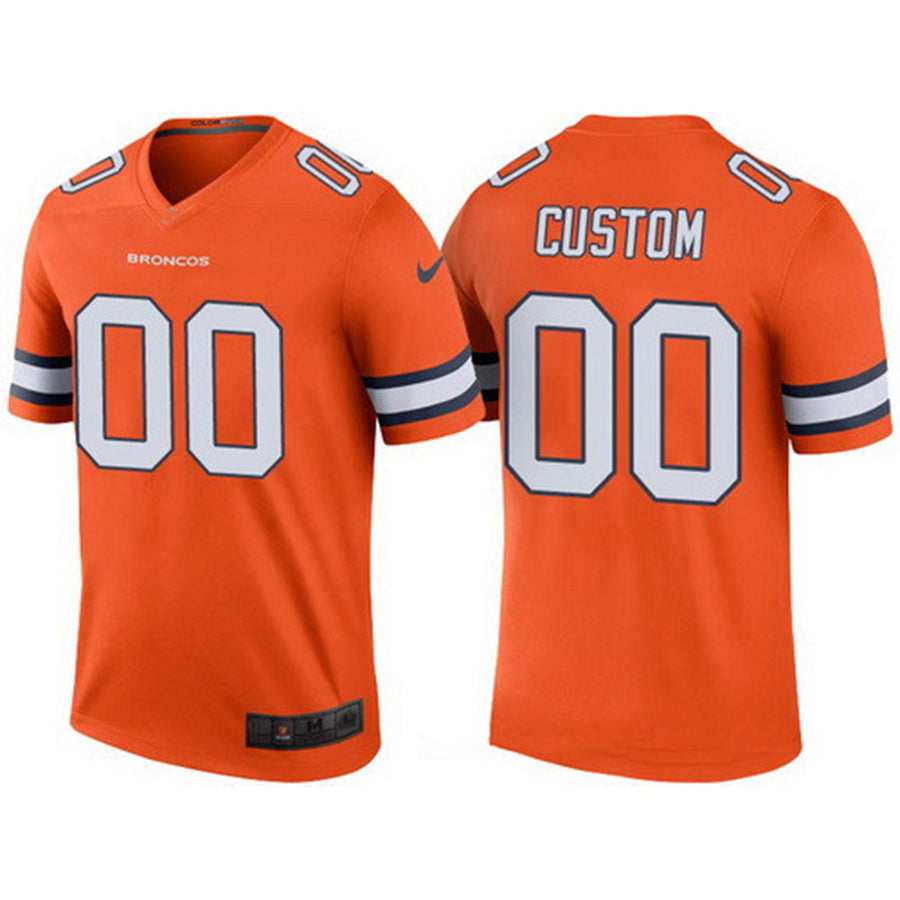 Custom1 Denver Broncos Orange  Color Rush Legend Limited Jerseys Stitched Jerseys American Football Jerseys