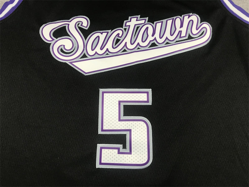 Men's Sacramento Kings De'Aaron Fox Black Fast Break Replica Jerseys City Edition